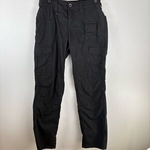5.11 Tactical Pants Women 4 Black Cargo Straight Leg Workwear Pockets 31” Inseam